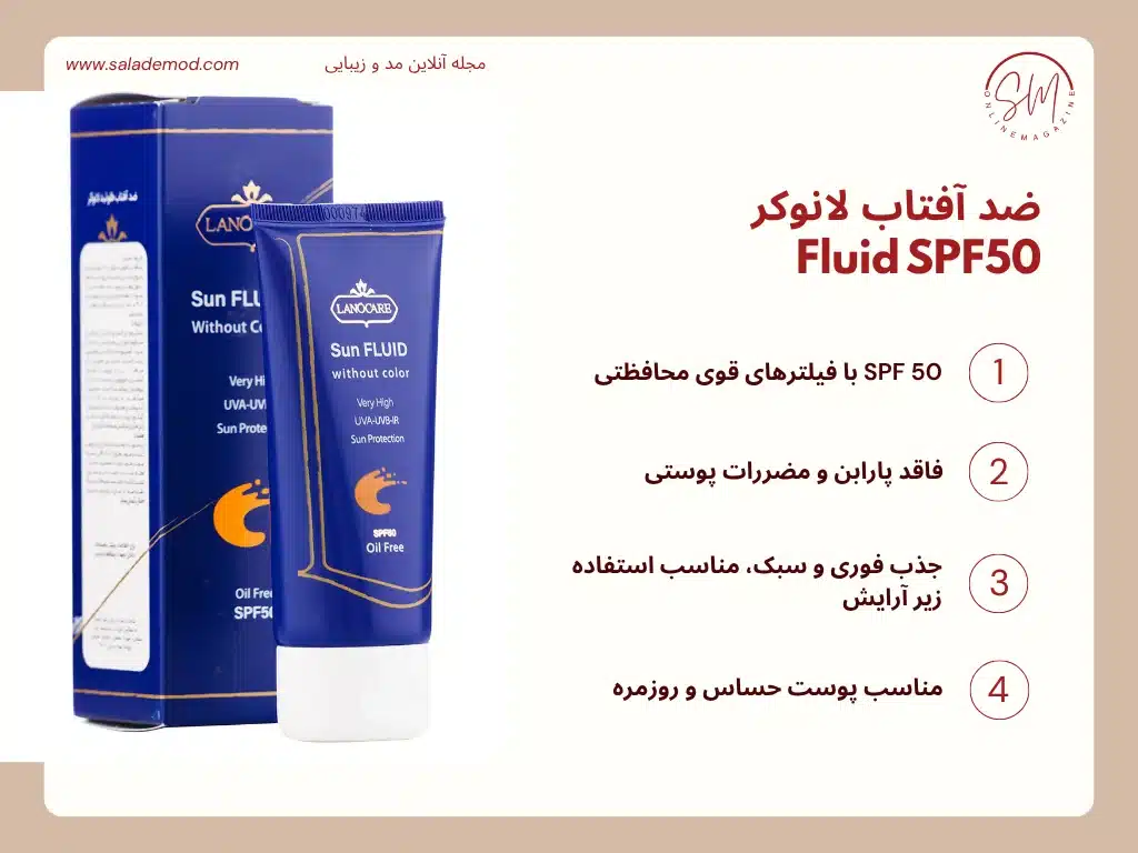 کرم ضد آفتاب لانوکر Fluid SPF50
