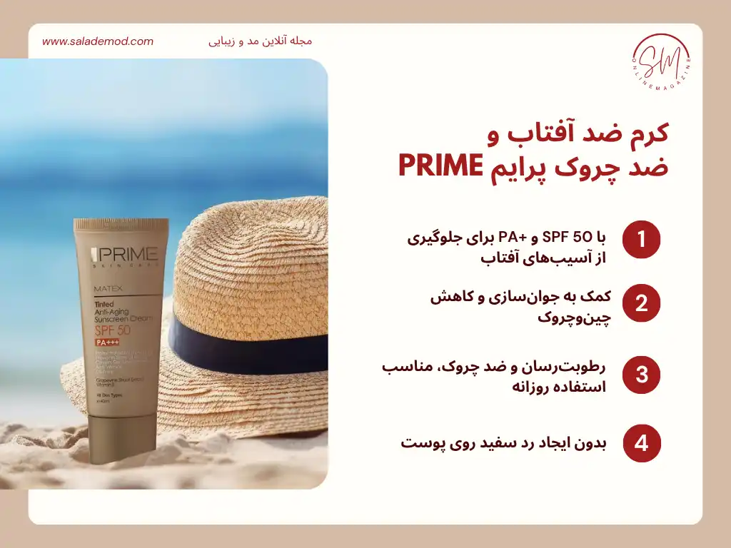 کرم ضد آفتاب و ضد چروک پرایم Matex Colorless SPF50